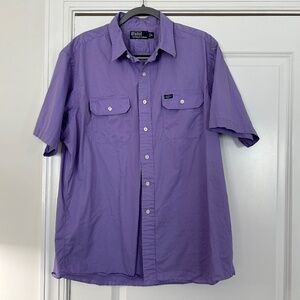 Polo by Ralph Lauren Men's Button Down Short Sleeve Camp Shirt/Light Purple